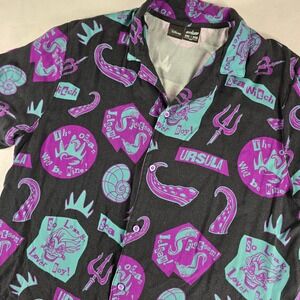 Cakeworthy Disney Ursula The Little Mermaid Button Down Shirt 2XL All Over Print